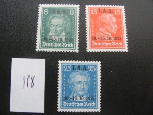 Germany 1927 MNH  SC 363-365 SET XF 240 EUROS (118)