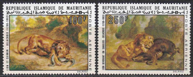 Mauritania #C131-32 F-VF Mint NH ** Paintings of Lions