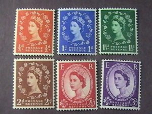 GREAT BRITAIN # 317c-322d--MINT NEVER/HINGED--COMPLETE SET--GRAPHITE--1957-59