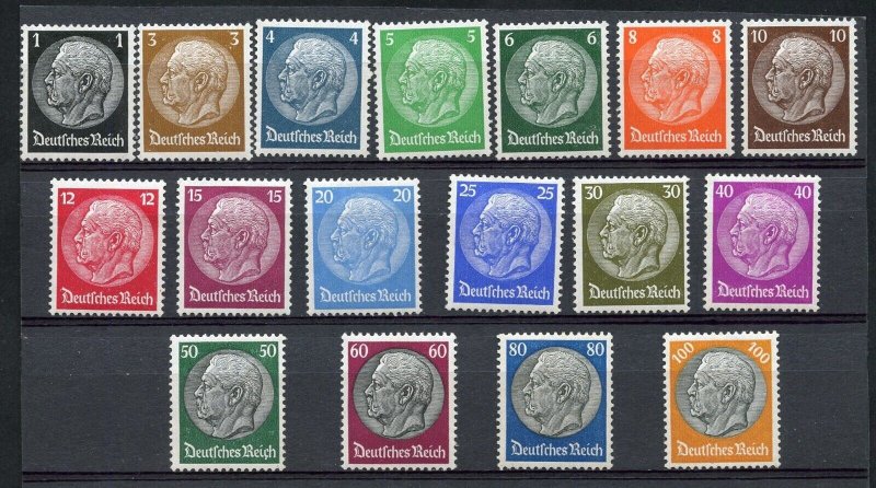 GERMANY SCOTT # 401/14  HINDENBERG 1933 SET MINT LIGHT HINGED