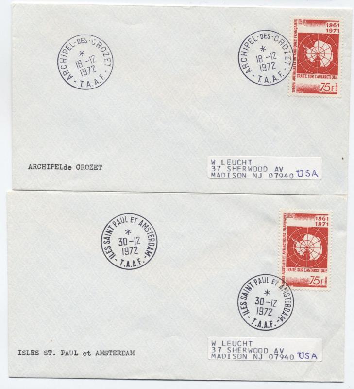 1972 FSAT covers - Iles St. Paul et Amsterdam, Crozet Scott 45 [L.104]