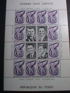 TOGO-1962-SC# 420  ASTRONAUTS OF 1961-SPACE HEROES -MNH- S/S SHEET -VERY FINE