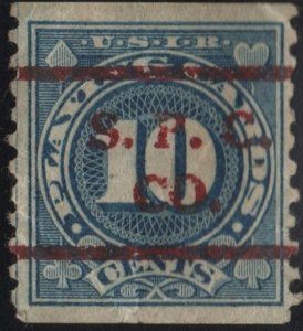 SC#RF20 10¢ Playing Card Stamp: Precancelled S.P.C. (1926) Used