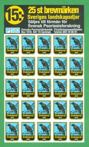 Sweden. Poster Stamp Sheet. MNH. Swedish Psoriasis Research. Bird, Raven