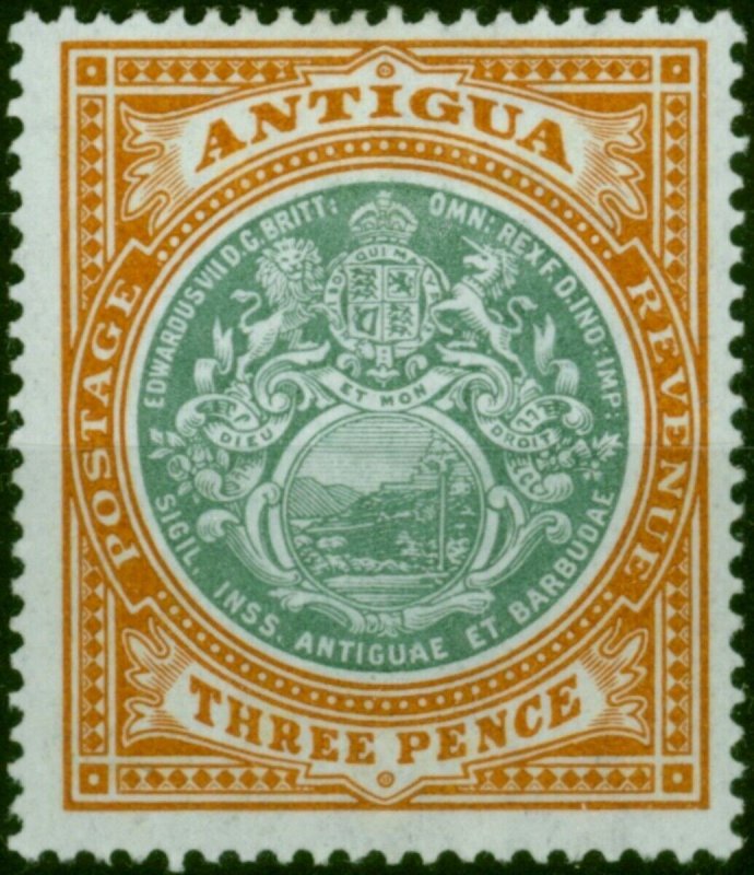 Antigua 1903 3d Grey-Green & Orange-Brown SG35 Fine & Fresh LMM