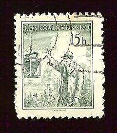 Czechoslovakia #645 15h Construction Worker