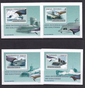 Guinea Bissau 2007 Fish Dolphins 4 S/Sheets Deluxe Edition MNH