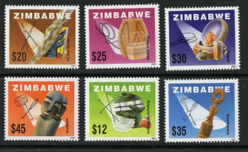 Thematic stamps ZIMBABWE 2002 LOCAL CRAFTS 1073/8 mint