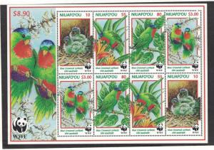 Tonga & Niuafo'ou 205A - Birds. Sheet Of 8. MNH OG.   #02 TONG205A