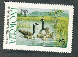 VT4 Vermont #4 State Waterfowl Duck single - 1989 Canada Goose