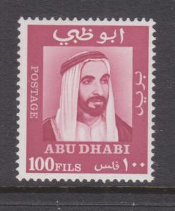 ABU DHABI, 1967 Shaikh to right, 100f. Red, mnh.