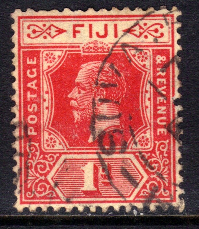 Fiji 1922 - 27 KGV 1d Carmine Red Used SG 230 ( D524 )