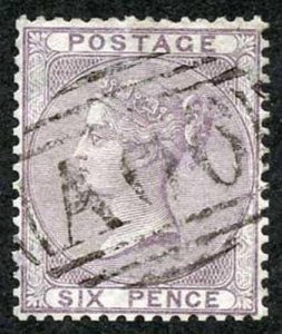 British Honduras SGZ3 6d lilac with A06 cancel (perf expertly  added at top) 