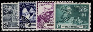 BERMUDA GVI SG130-133, 1949 ANNIVERSARY of UPU set, VERY FINE USED. CDS