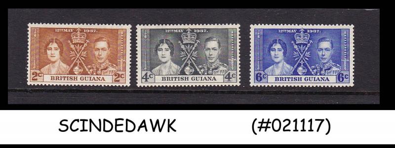 BRITISH GUIANA - 1937 KGVI CORONATION - 3V - MINT H