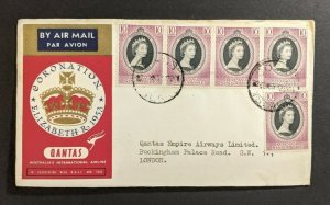 1953 Singapore Malaya Coronation Cover Queen Elizabeth to London England