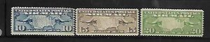 UNITED STATES, C7-C9, MINT HINGED, MAP & TWO PLANES