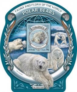 MALDIVES 2016 SHEET POLAR BEARS WILDLIFE mld16306b