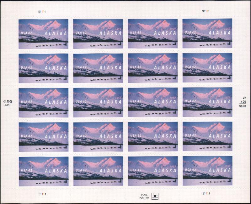 4374 Alaska Statehood Sheet MNH