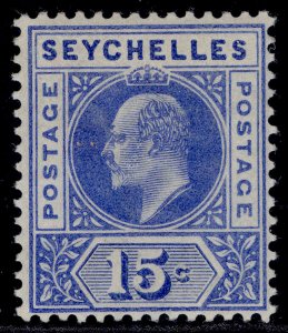 SEYCHELLES EDVII SG50, 15c ultramarine, LH MINT.