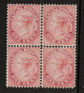 Canada #14 Extra Fine Mint Block Unused (No Gum) - Starting To Separate