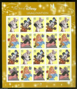 The Art of Disney Imagination Collectible Sheet of Twenty Scott 4342-45