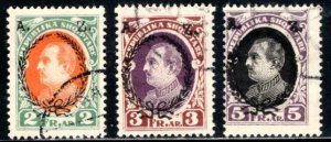 Albania #205-207 F/VF,  Used, CV $5.15    ...   0100030