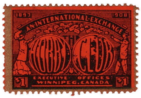 (I.B) Canada Cinderella : Hobby Club Exchange Stamp $1