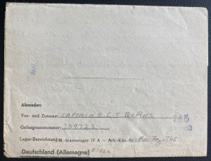 1945 Germany Stalag 4A Prisoner of War POW Sheet Cover to New Zealand Capt Burns