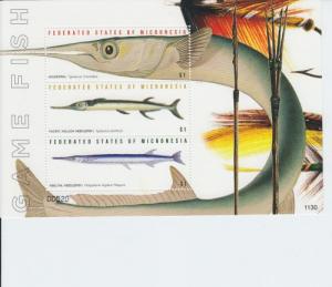 2011 Micronesia Game Fish MS3 (Scott 950) MNH