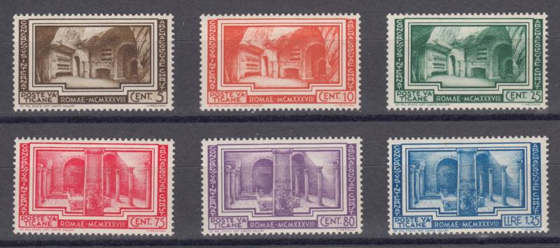 Vatican   #55-60   mh    cat $57.75