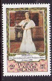 Turks & Caicos Is.-Sc#440-- id9-unused NH set-Queen Mother-80th birthday-1980-