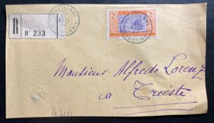 1922 Port Etienne Mauritania Front Registered Cover To Trieste Italy Sc#52
