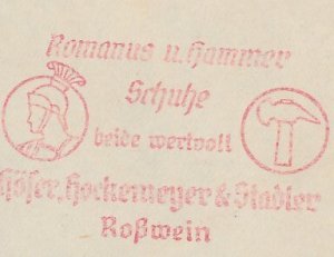 Censored meter cover Deutsche Reichspost / Germany 1942 Roman soldier - Hammer -