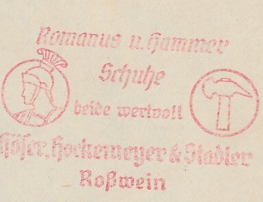 Censored meter cover Deutsche Reichspost / Germany 1942 Roman soldier - Hammer -