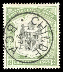 Nyasaland 1897 QV 3s black & sea-green very fine used. SG 49. Sc 52.