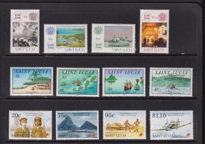 St. Lucia - 3 mint commemorative sets, cat. $ 31.90