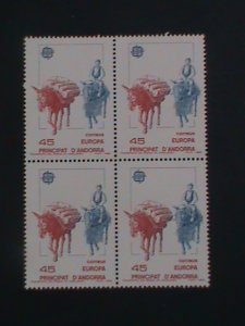 ​ANDORRA-SPAIN-1988 SC#185-LES BONS,THE MEDIEVAL ROAD -MNH BLOCK OF 4-VF