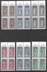 AUSTRIA 1969 DIOCESE OF VIENNA SET in Blocks of 4 Sc 830-835 MNH