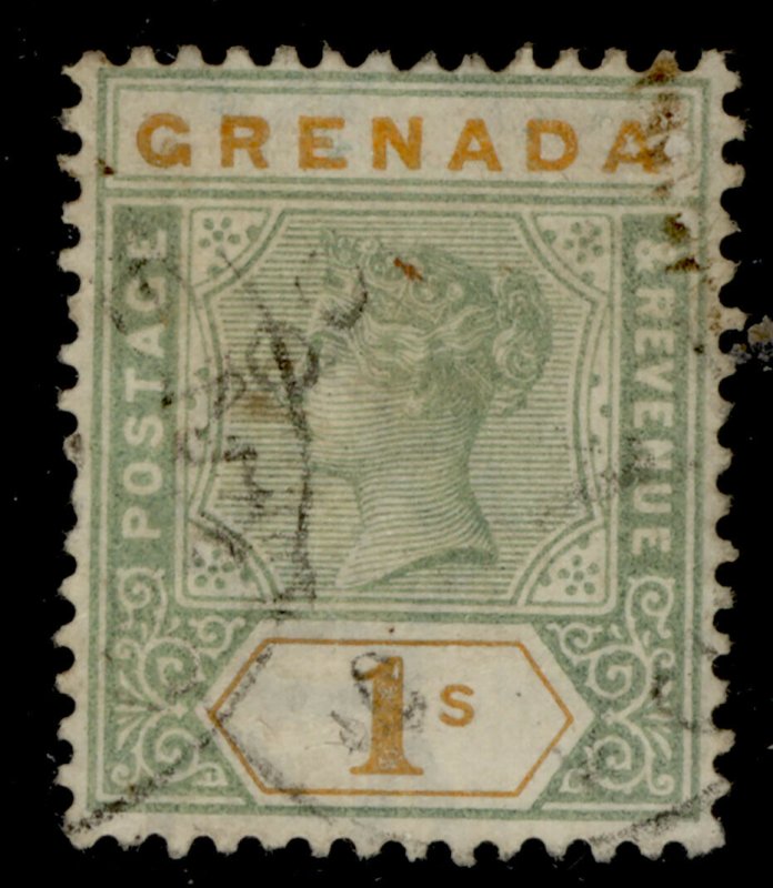 GRENADA SG55, 1s green and orange, USED. Cat £65.