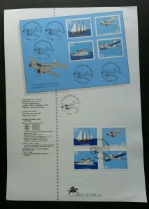 Portugal Inter-island Transport 1991 Aviation Ship Sailboat (stamp on info sheet