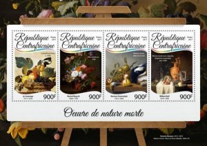 Central Africa - 2017 Still Life Paintings - 4 Stamp Sheet - CA17211a