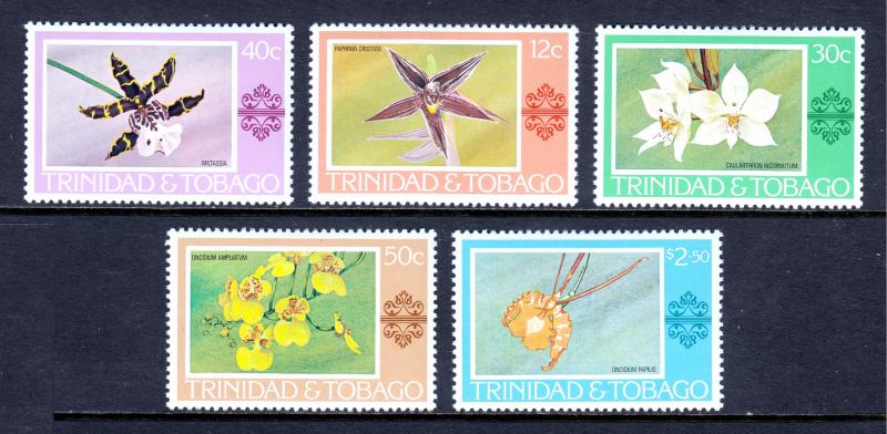 TRINIDAD & TOBAGO - SCOTT 284-288 - 1978 ORCHIDS SET - MH - SCV $10.95