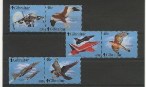 Thematic Birds-planes 2001 Gibraltar Wings of Prey 3rd set of 6 sg.982-7    MNH