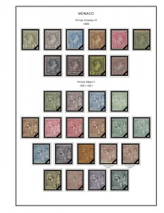 COLOR PRINTED MONACO 1885-2010 STAMP ALBUM PAGES (346 illustrated pages)