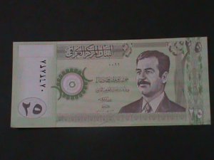 ​IRAQ CENTRAL BANK OF IRAQ-25 DINARS-UN- CIRCULATED BANK NOTE-VF   PRESIDENT