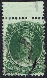 NOVA SCOTIA 1860 QV CHALON 8½C WHITE PAPER USED