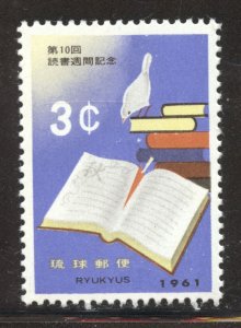 Ryukyu Islands Scott 91 MNHOG - 1961 10th Anniversary of Book Week - SCV $1.10