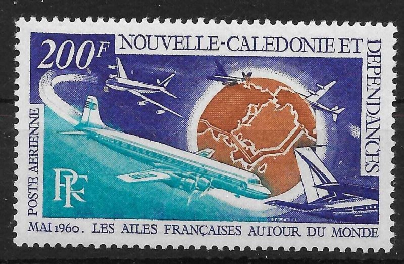 NEW CALEDONIA SG477 1970 ANNIVERSARY OF AROUND THE WORLD AIR SERVICE MNH (r)