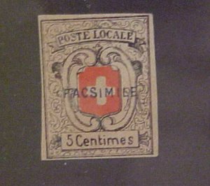 SWITZERLAND  #2L7   PRIVATE REPRINT  MINT NO GUM